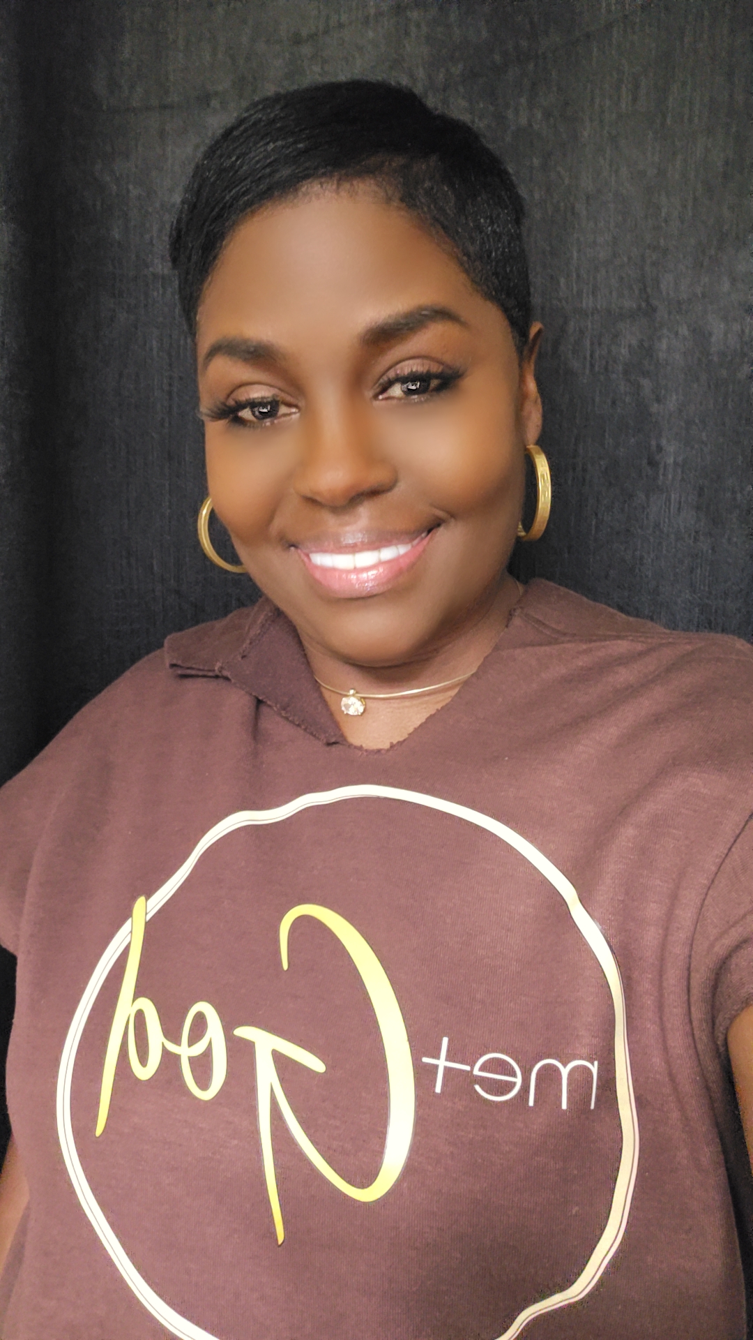Me + God T-shirt — The Circle design (Gold circle crest, signature script)