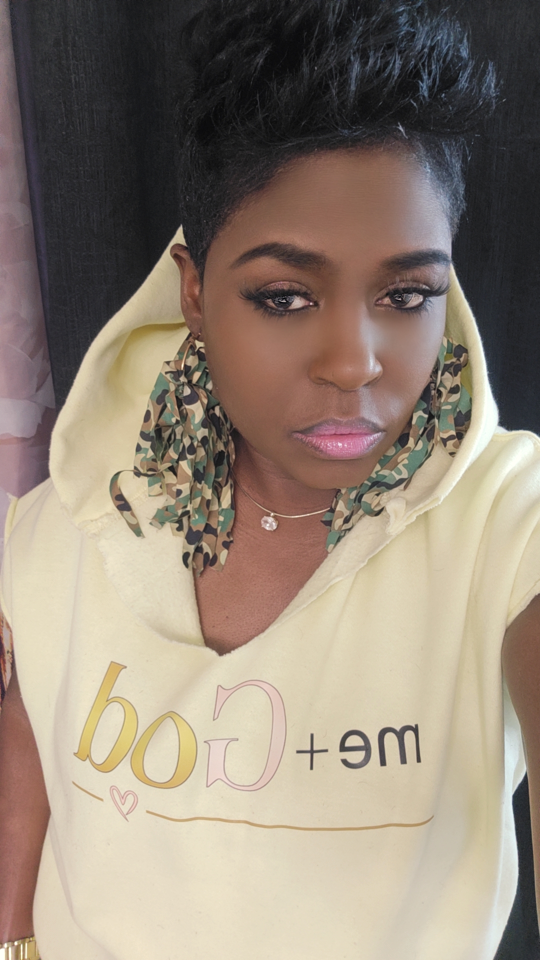 Me + God T-shirt — The Heart design (Soft pink + gold with hand-drawn heart)